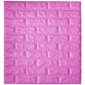 Pink Foam Wall Paper, 3D Brick Wall Stickers Self-Adhesive Panel Decal PE Wallpaper - Peel and Stick Wall Panels, 5.8 Sqft
