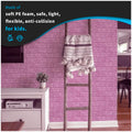 Pink Foam Wall Paper, 3D Brick Wall Stickers Self-Adhesive Panel Decal PE Wallpaper - Peel and Stick Wall Panels, 5.8 Sqft - 3