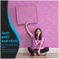 Pink Foam Wall Paper, 3D Brick Wall Stickers Self-Adhesive Panel Decal PE Wallpaper - Peel and Stick Wall Panels, 5.8 Sqft - 4