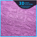 Pink Foam Wall Paper, 3D Brick Wall Stickers Self-Adhesive Panel Decal PE Wallpaper - Peel and Stick Wall Panels, 5.8 Sqft - 6