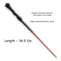Premium Polyresin & Metal Magic Wand Wizard Sorcerers Wand With Ribbon Box Metal Core Inside, Life Size 1:1 (Style 2) (Black), Kid - 2