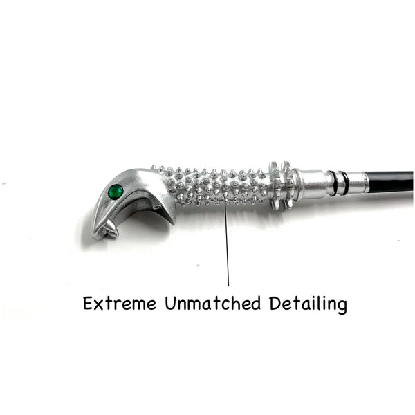 Premium Polyresin & Metal Magic Wand Wizard Sorcerers Wand with Ribbon Box Metal Core Inside, Life Size 1:1 (Style 5) black - 5