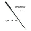 Premium Polyresin & Metal Magic Wand Wizard Sorcerer S Wand With Ribbon Box Metal Core Inside, Life Size 1:1 (Style 3) - Black - 2