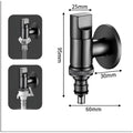Washing machine Pipe connector Tap Angular Black for Bathroom wash basin, Geyser Angle Valve for Bathroom | Wall Mounted. Stop Cock Toilet Commode, Washbasin, 9.5 cm x 3cm - 2