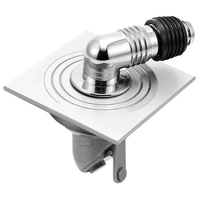 AQUAKART 4 x 4 Inch Washing Machine and Dish Washer Floor Drain - Silver with Chrome Finish - Floor Trap for Bathroom, Kitchen - Anti Clogging & Anti Pests.