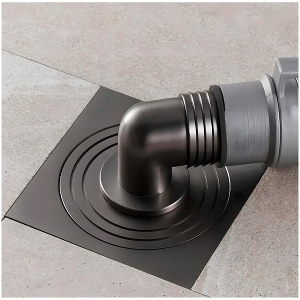 Grey 4 x 4 Inch Washing Machine and Dish Washer Floor Drain - Grey Finish - Floor Trap for Bathroom, Kitchen - Anti Clogging & Anti Pests.- 10 cm x 10 cm - 4