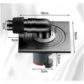 Grey 4 x 4 Inch Washing Machine and Dish Washer Floor Drain - Grey Finish - Floor Trap for Bathroom, Kitchen - Anti Clogging & Anti Pests.- 10 cm x 10 cm - 5