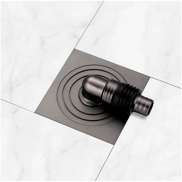 Grey 4 x 4 Inch Washing Machine and Dish Washer Floor Drain - Grey Finish - Floor Trap for Bathroom, Kitchen - Anti Clogging & Anti Pests.- 10 cm x 10 cm - 7