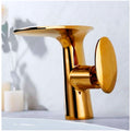 Waterfall Gold Faucet Tap Mixer Hot and Cold Heavy Single Lever Basin Mixer 15.5 Cm 360 Degree Rotating Spout and Ceramic Cartridge for Bathroom Wash Basins - 3