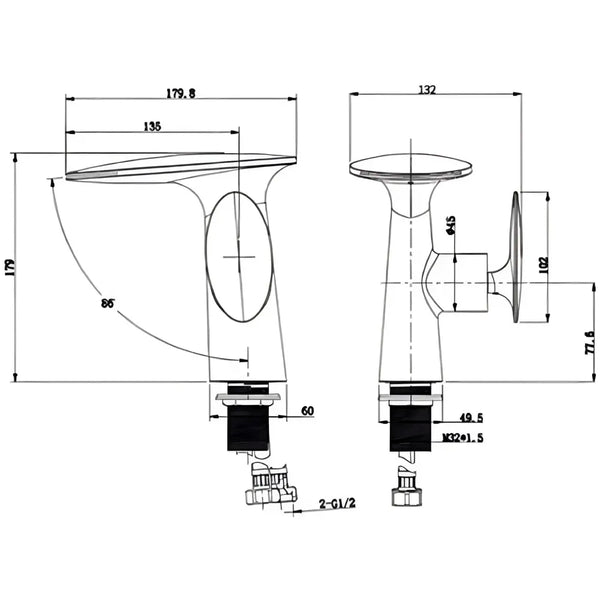 Waterfall Gold Faucet Tap Mixer Hot and Cold Heavy Single Lever Basin Mixer 15.5 Cm 360 Degree Rotating Spout and Ceramic Cartridge for Bathroom Wash Basins - 7