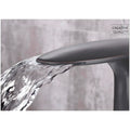 Waterfall Dark Grey Faucet Tap Mixer Hot and Cold Heavy Single Lever Basin Mixer 15.5 Cm 360 Degree Rotating Spout and Ceramic Cartridge for Bathroom Wash Basins - 3