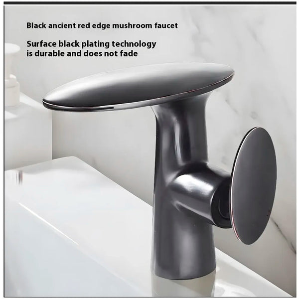 Waterfall Dark Grey Faucet Tap Mixer Hot and Cold Heavy Single Lever Basin Mixer 15.5 Cm 360 Degree Rotating Spout and Ceramic Cartridge for Bathroom Wash Basins - 7