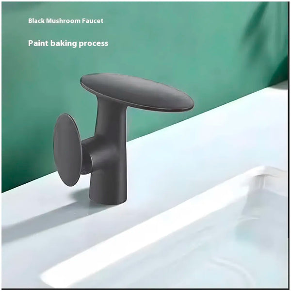 Waterfall Dark Grey Faucet Tap Mixer Hot and Cold Heavy Single Lever Basin Mixer 15.5 Cm 360 Degree Rotating Spout and Ceramic Cartridge for Bathroom Wash Basins - 8