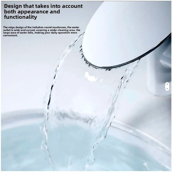 Waterfall White Gold Faucet Tap Mixer Hot and Cold Heavy Single Lever Basin Mixer 15.5 Cm 360 Degree Rotating Spout and Ceramic Cartridge for Bathroom Wash Basins - 4